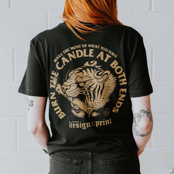 BURN THE CANDLE - Black Tee - The Gilded Hollow