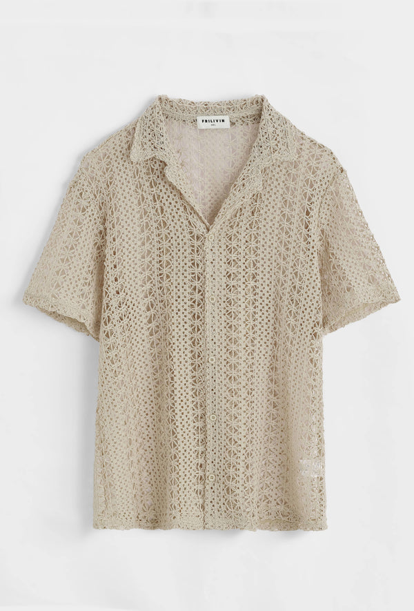 Beige Crochet shirt