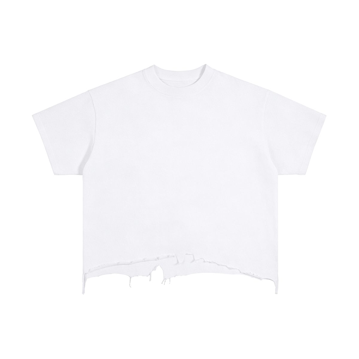 Vintage Wash Boxy Distressed Hem T-Shirt