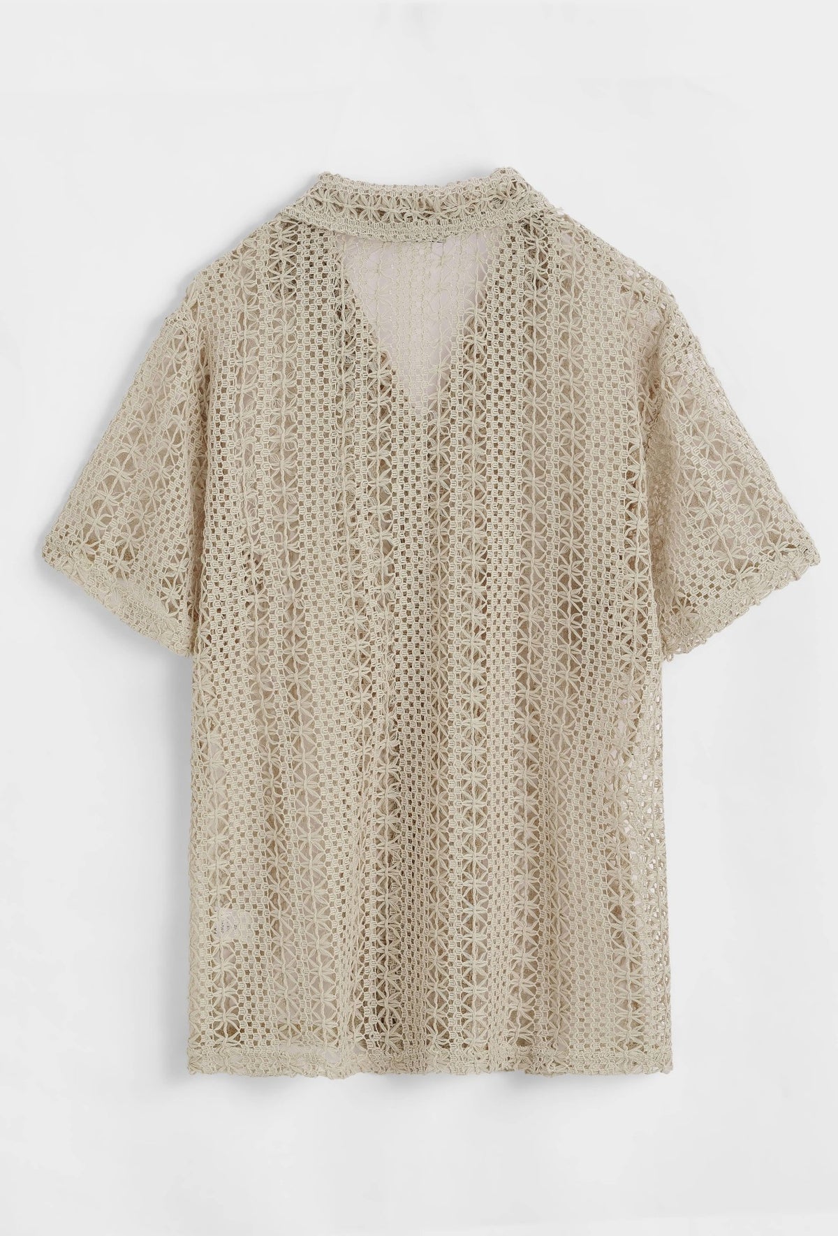 Beige Crochet shirt - The Gilded Hollow