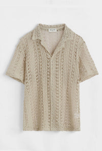 Beige Crochet shirt - The Gilded Hollow