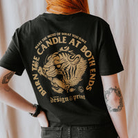 BURN THE CANDLE - Black Tee - The Gilded Hollow
