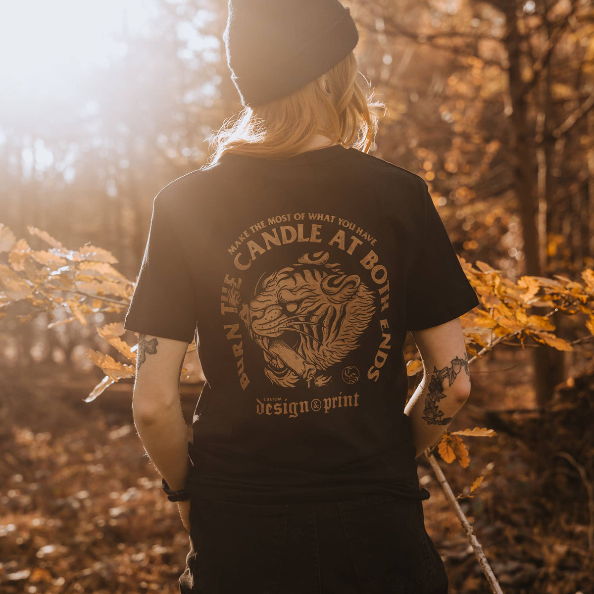 BURN THE CANDLE - Black Tee - The Gilded Hollow