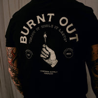 BURNT OUT - Black tee - The Gilded Hollow