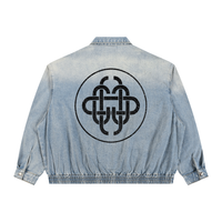 Unisex Vintage Wash Full-Zip Denim Jacket