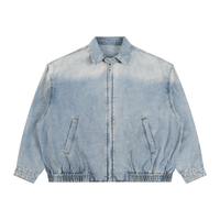 Unisex Vintage Wash Full-Zip Denim Jacket - The Gilded Hollow