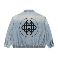 Unisex Vintage Wash Full-Zip Denim Jacket - The Gilded Hollow