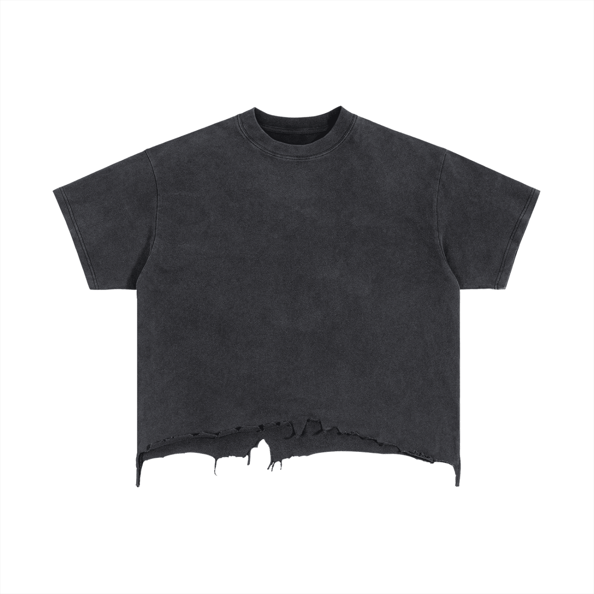 Vintage Wash Boxy Distressed Hem T-Shirt - The Gilded Hollow