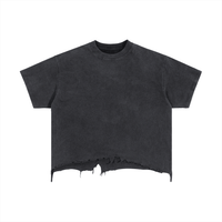 Vintage Wash Boxy Distressed Hem T-Shirt - The Gilded Hollow